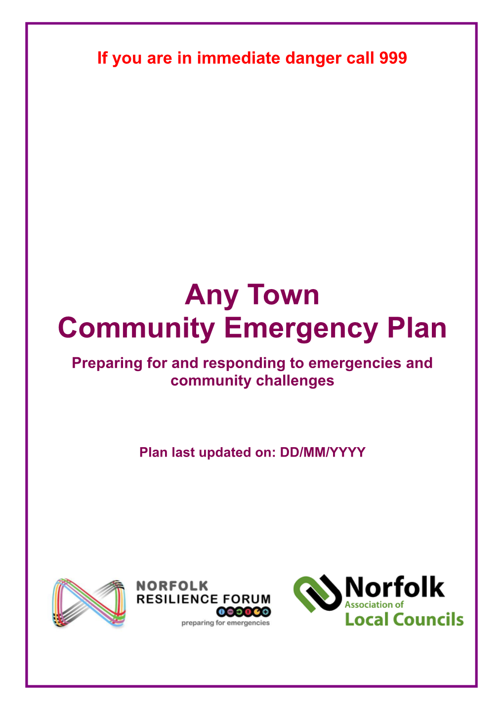 Insert Your Community Name Here Community Emergency Plan