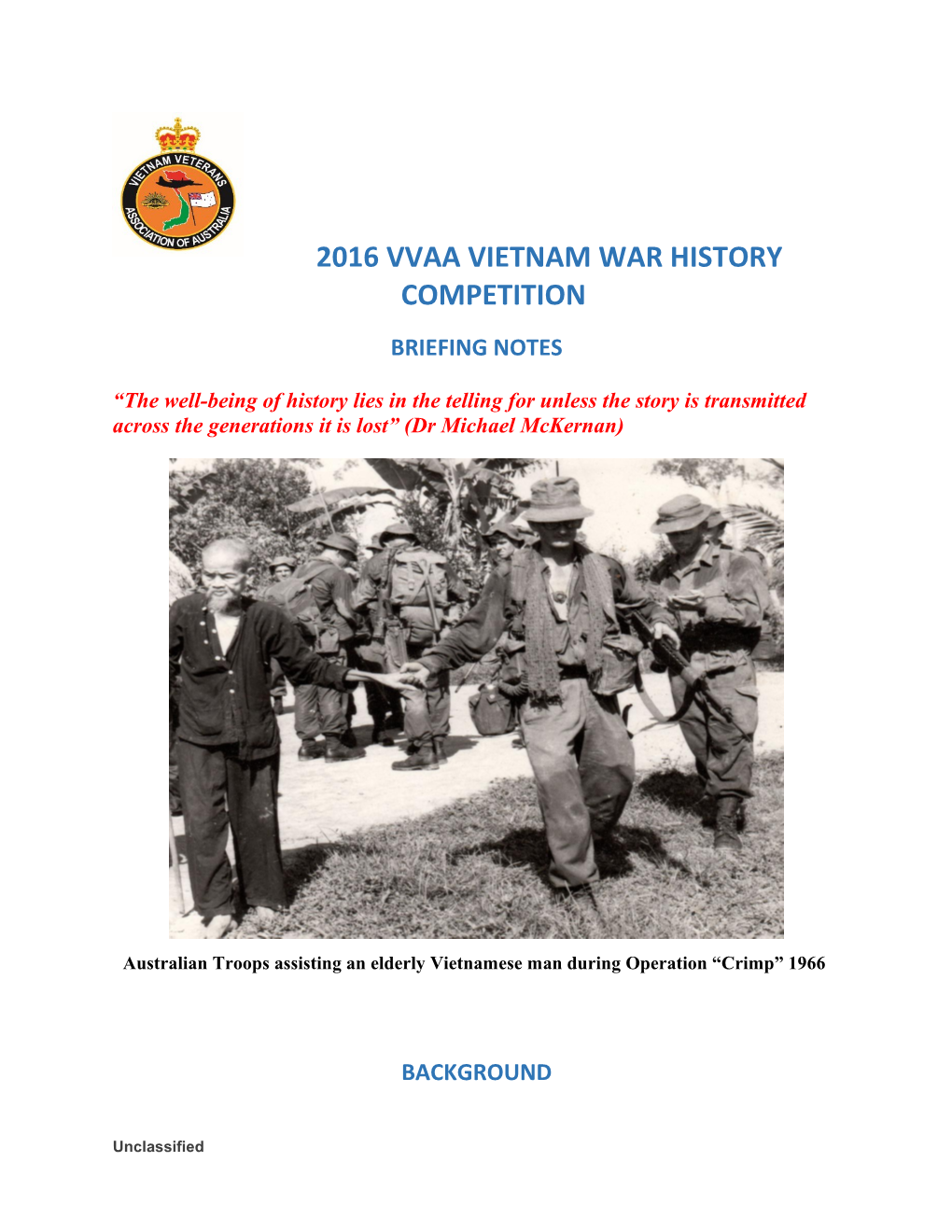 2016 Vvaa Vietnam War History Competition