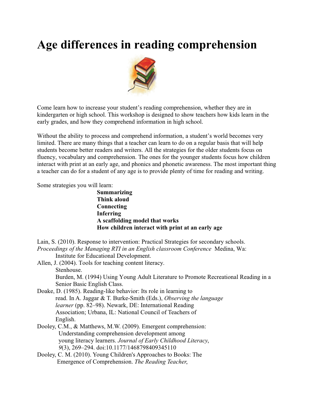 Age Differences in Reading Comprehension