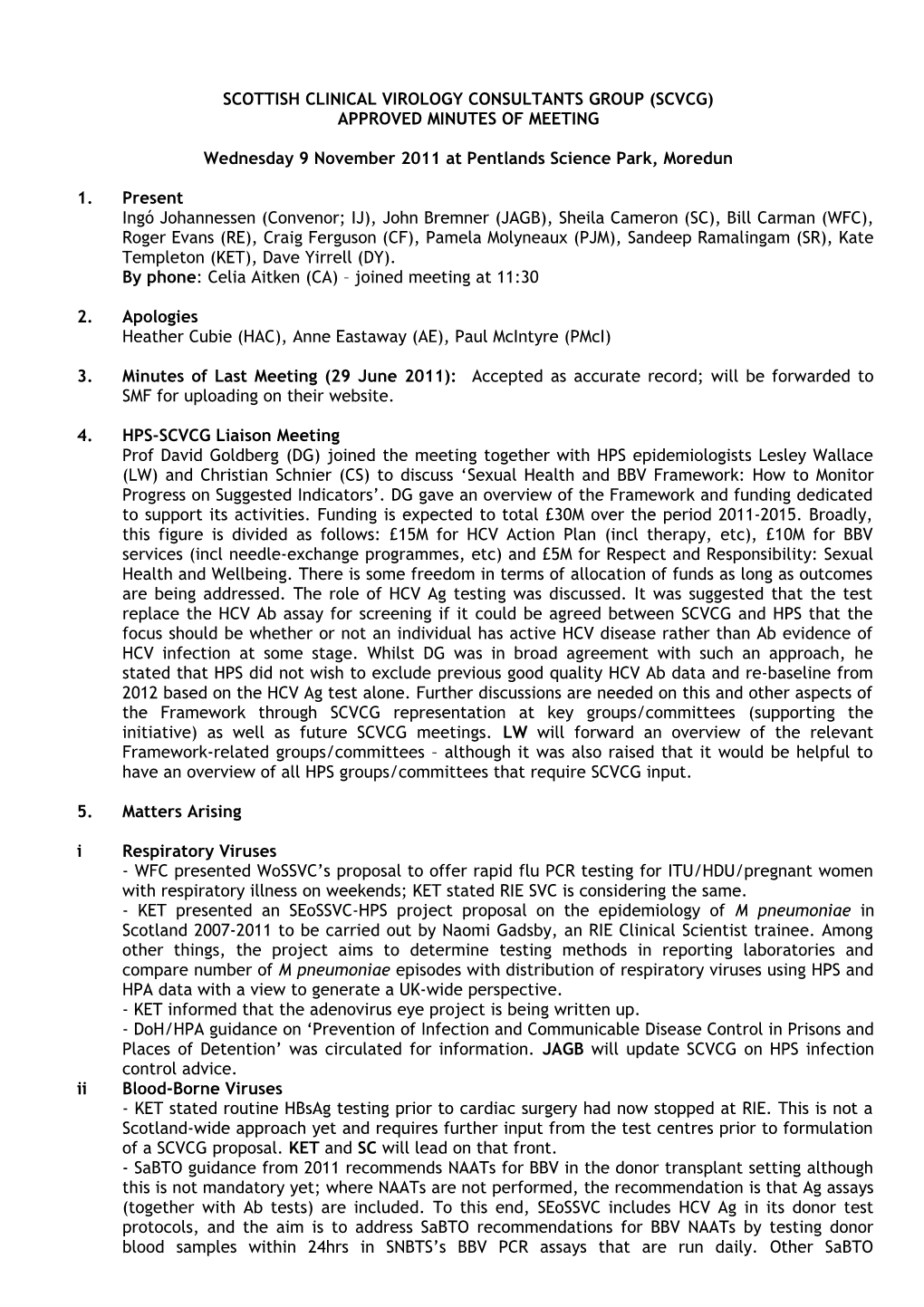 Scottish Clinical Virology Consultants Group