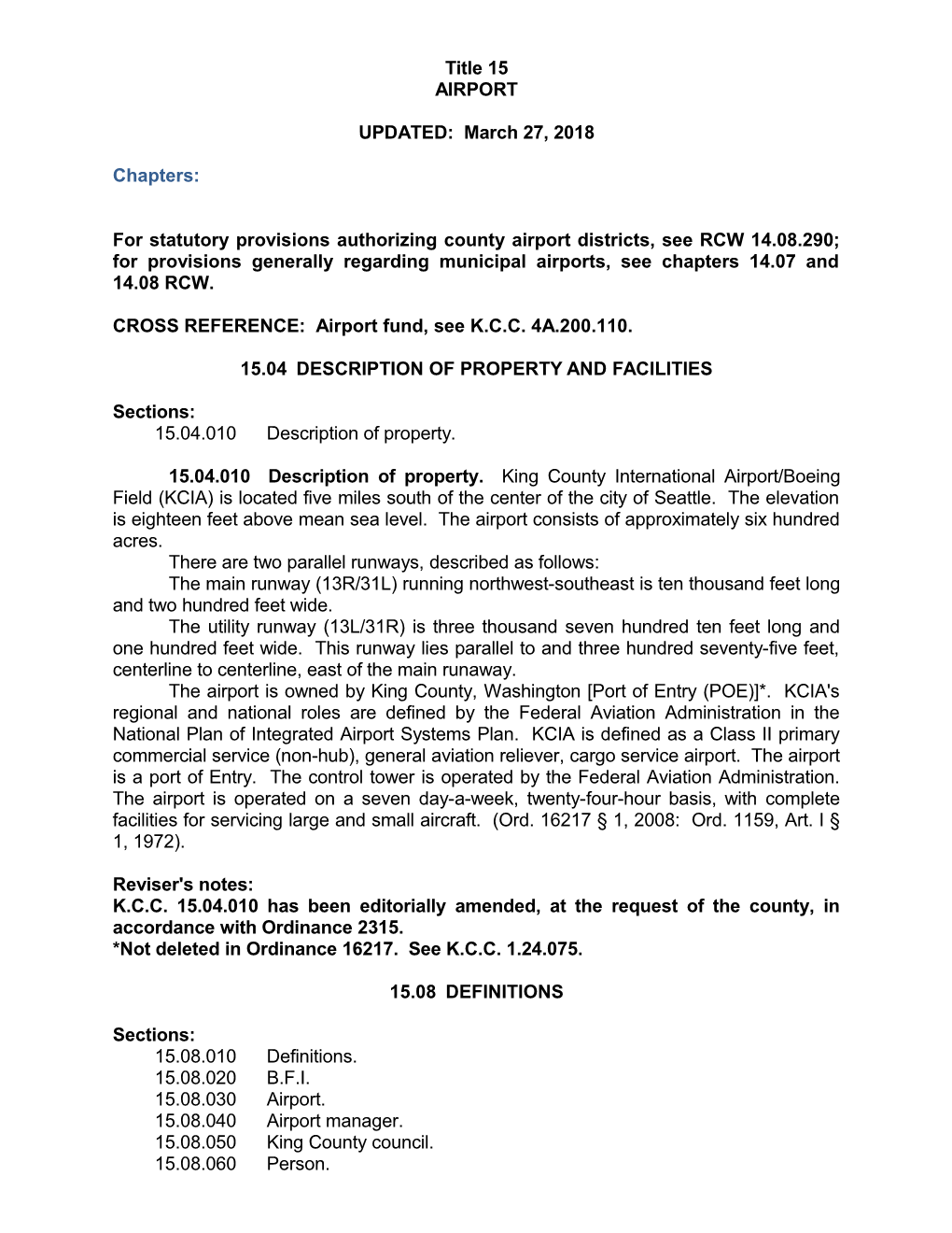 15.12Airport Rules and Regulations in General