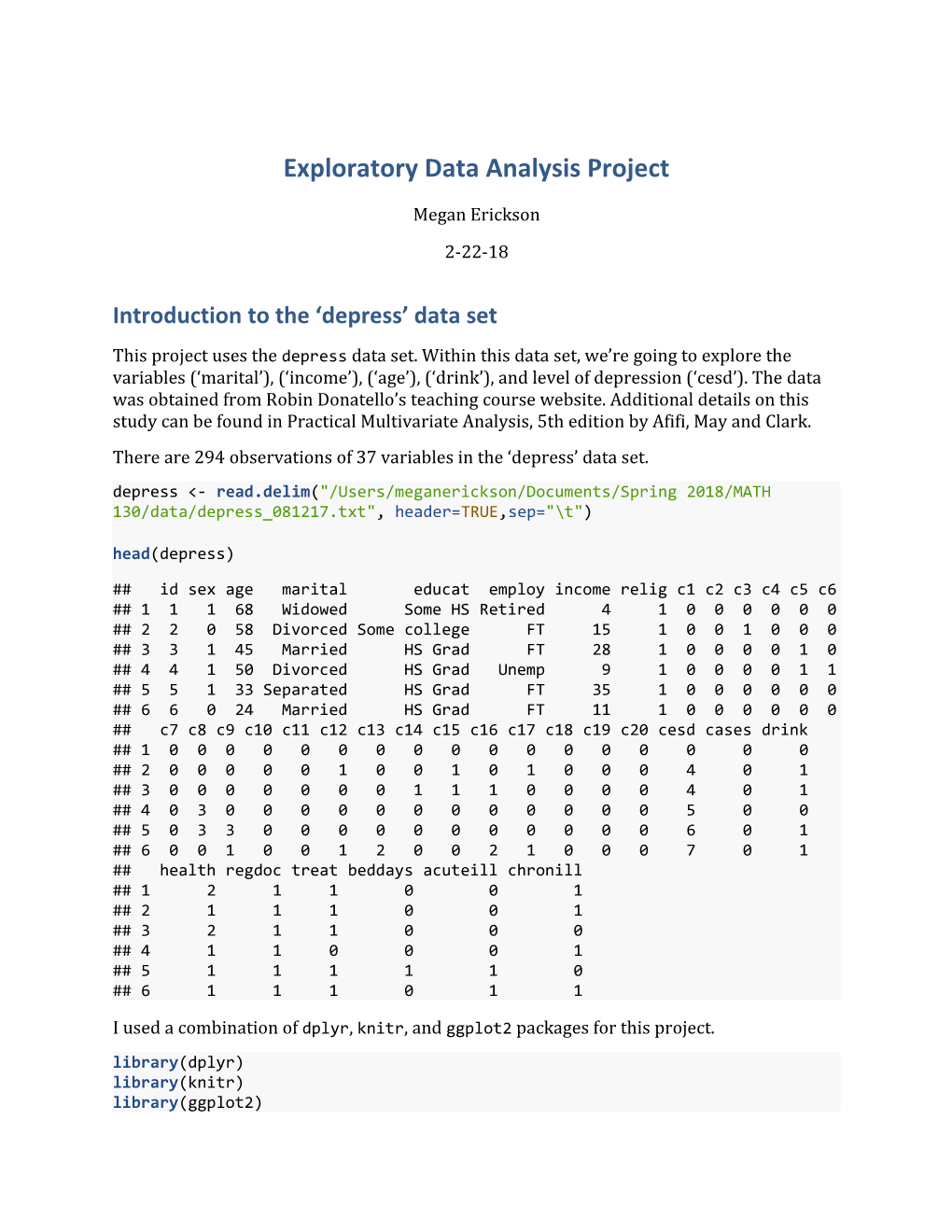 Exploratory Data Analysis Project