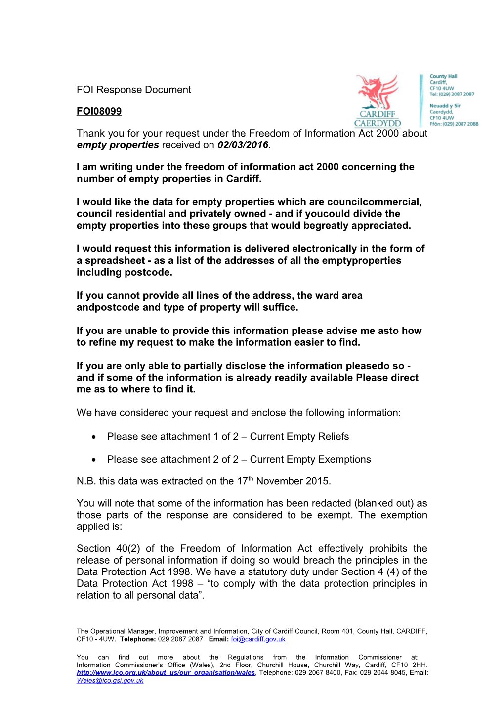 FOI Response Document