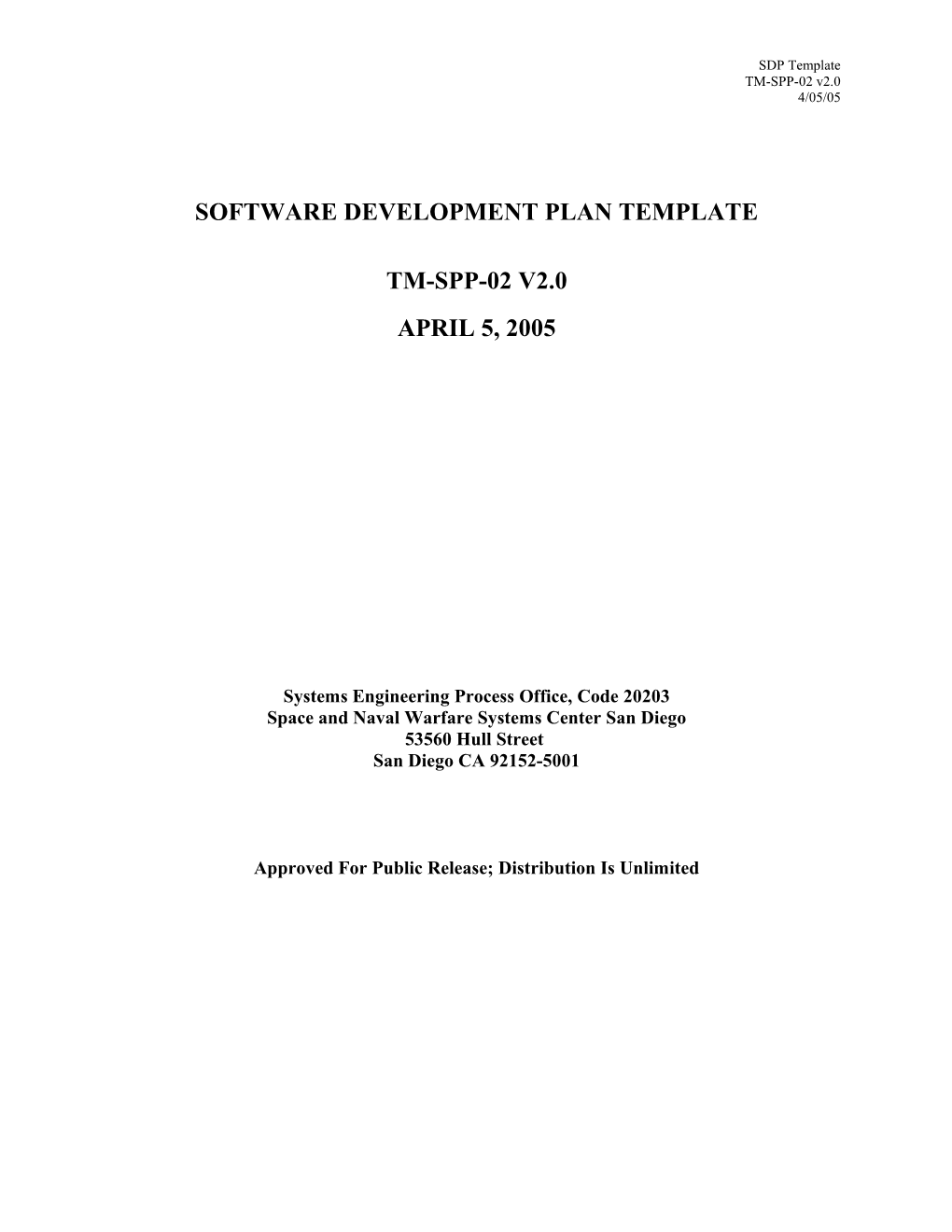 Software Development Plan Template
