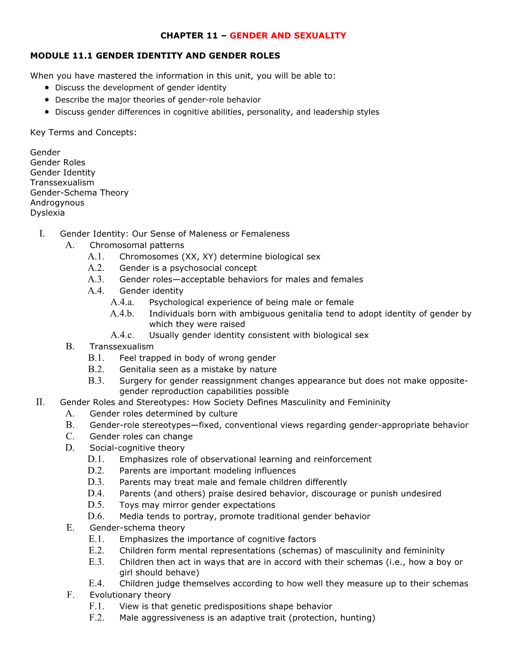 Chapter 11 Gender and Sexuality