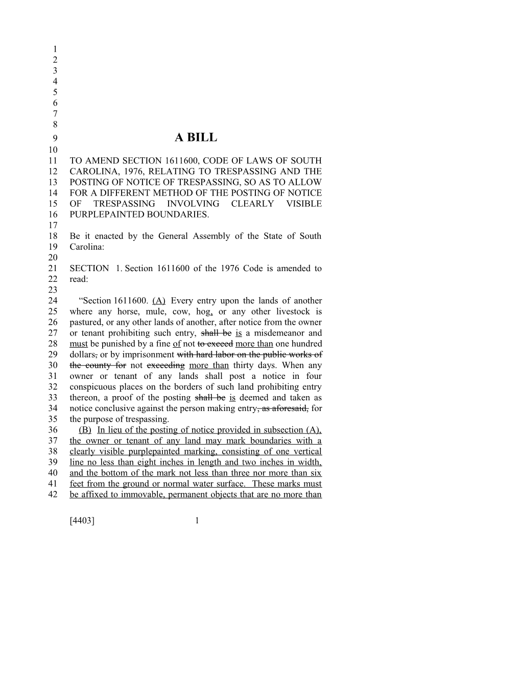 2017-2018 Bill 4403 Text of Previous Version (Nov. 9, 2017) - South Carolina Legislature Online