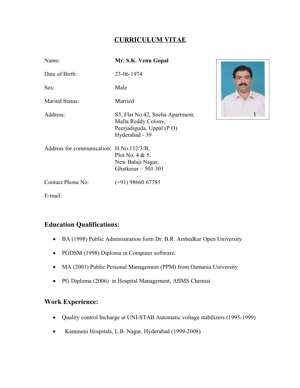 Curriculum Vitae s474