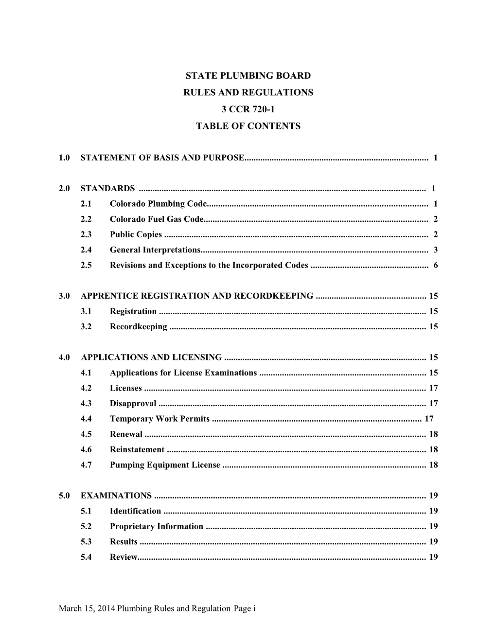 State Plumbing Board