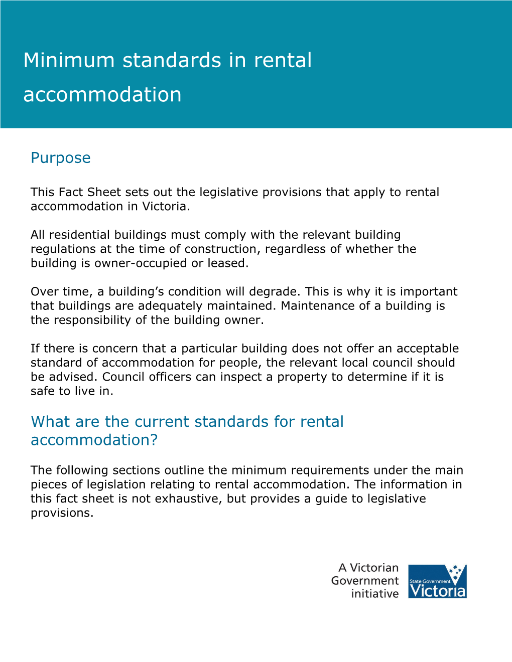 Minimum Standards in Rental Accommodation