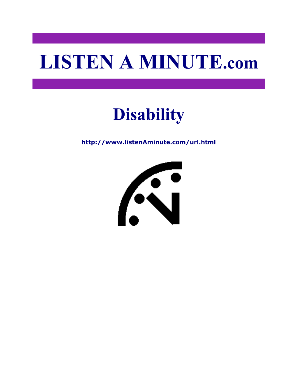 Listen a Minute.Com - ESL Listening - Disability