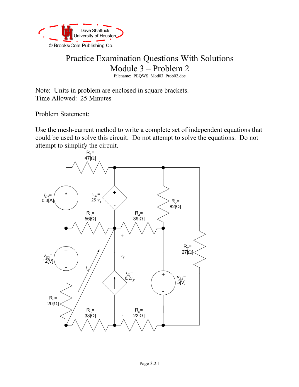 Practice Examination Module 3 Problem 2