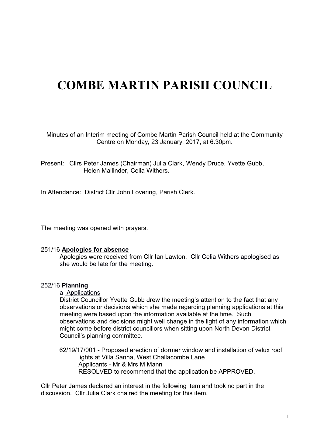 Combe Martin Parish Council