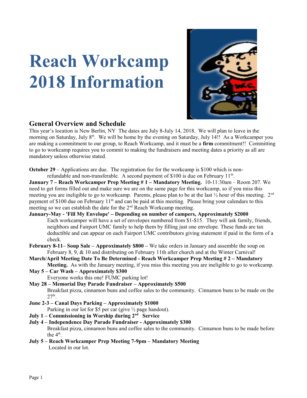 Calling All Workcampers