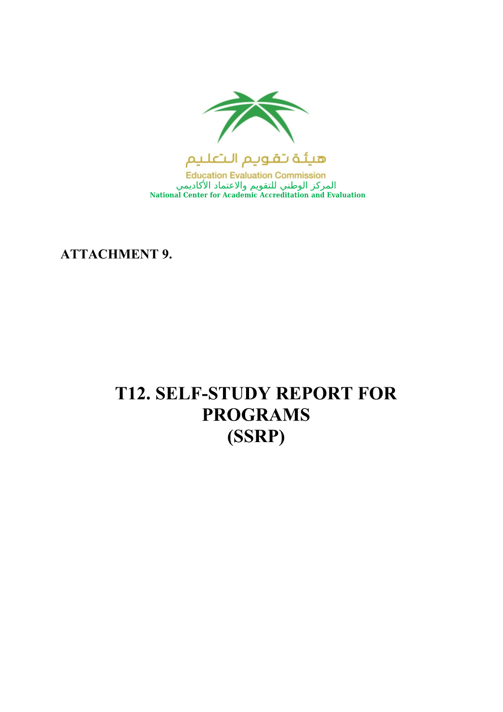 T12 Self-Study Report for Programs 10 6 2017