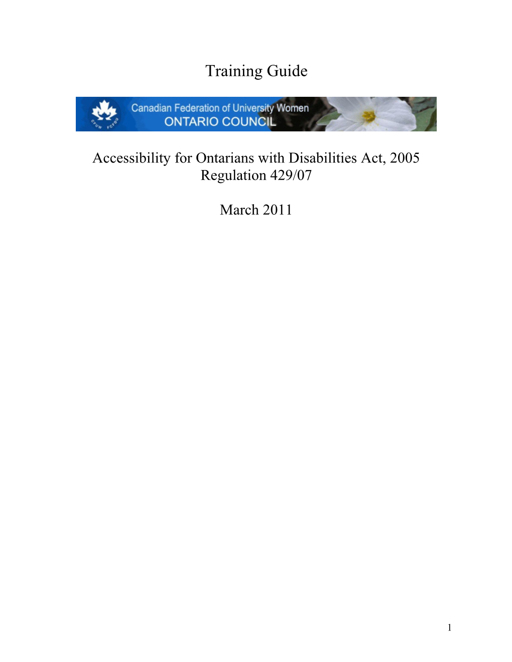 Accessibility for Ontarians with Disabilities Act, 2005
