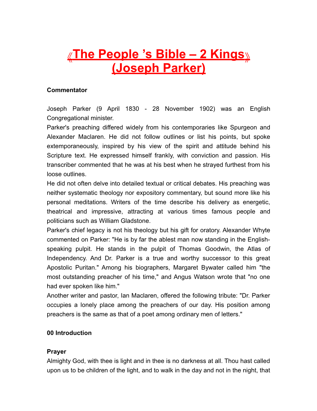 The People S Bible 2 Kings (Joseph Parker)
