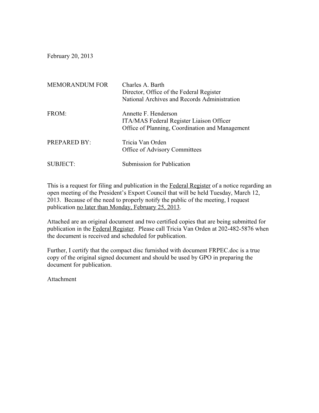 Director, Office of the Federal Register