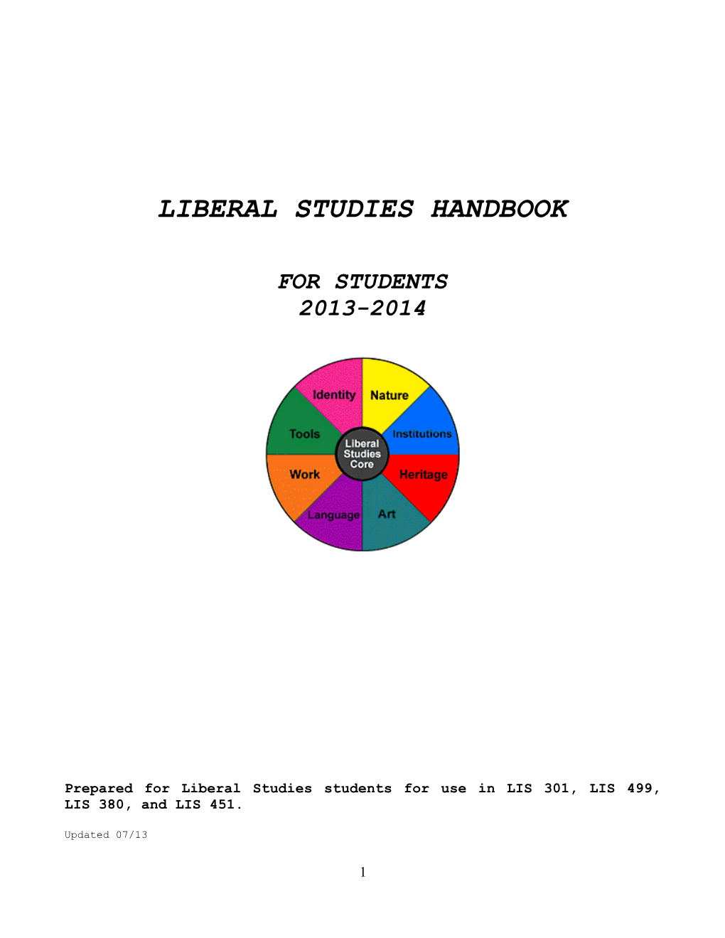 Liberal Studies Handbook