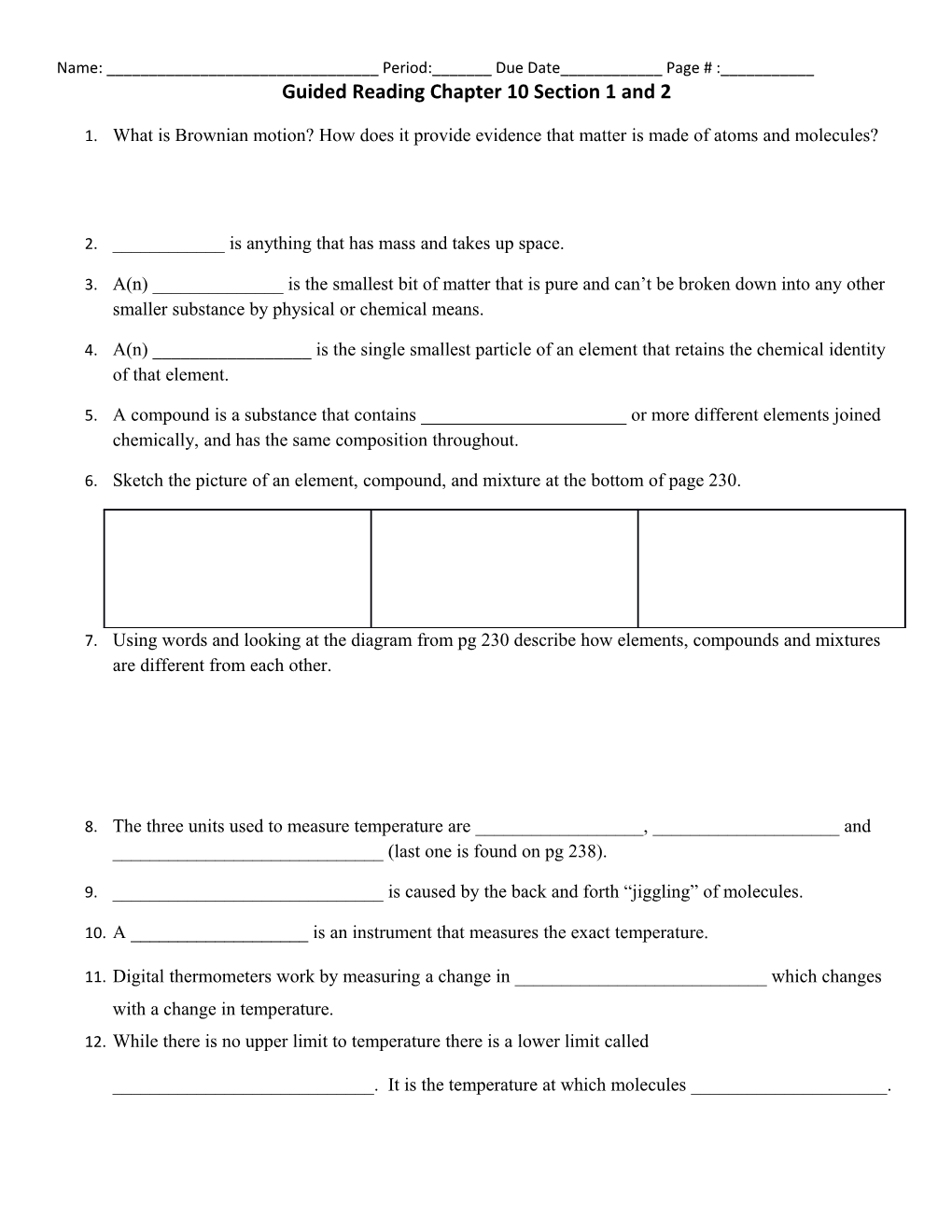 Guided Reading Chapter 10 Section 1