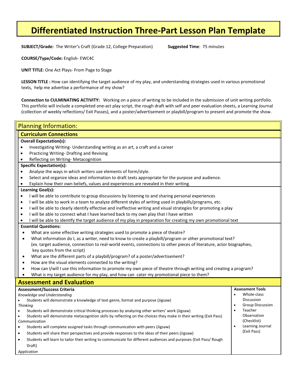 Lesson Plan Template s14