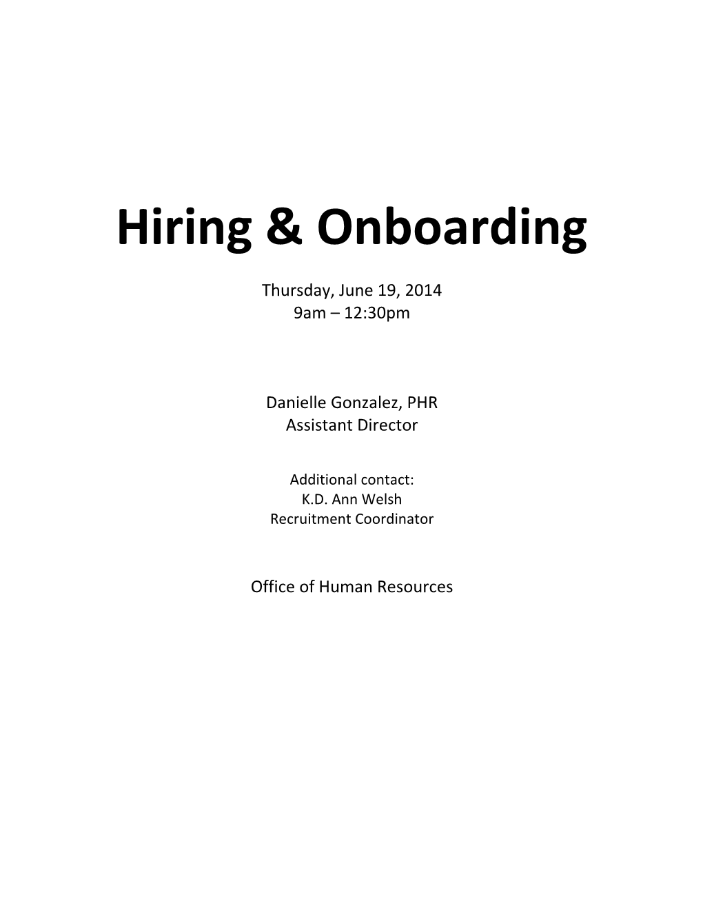 Hiring & Onboarding