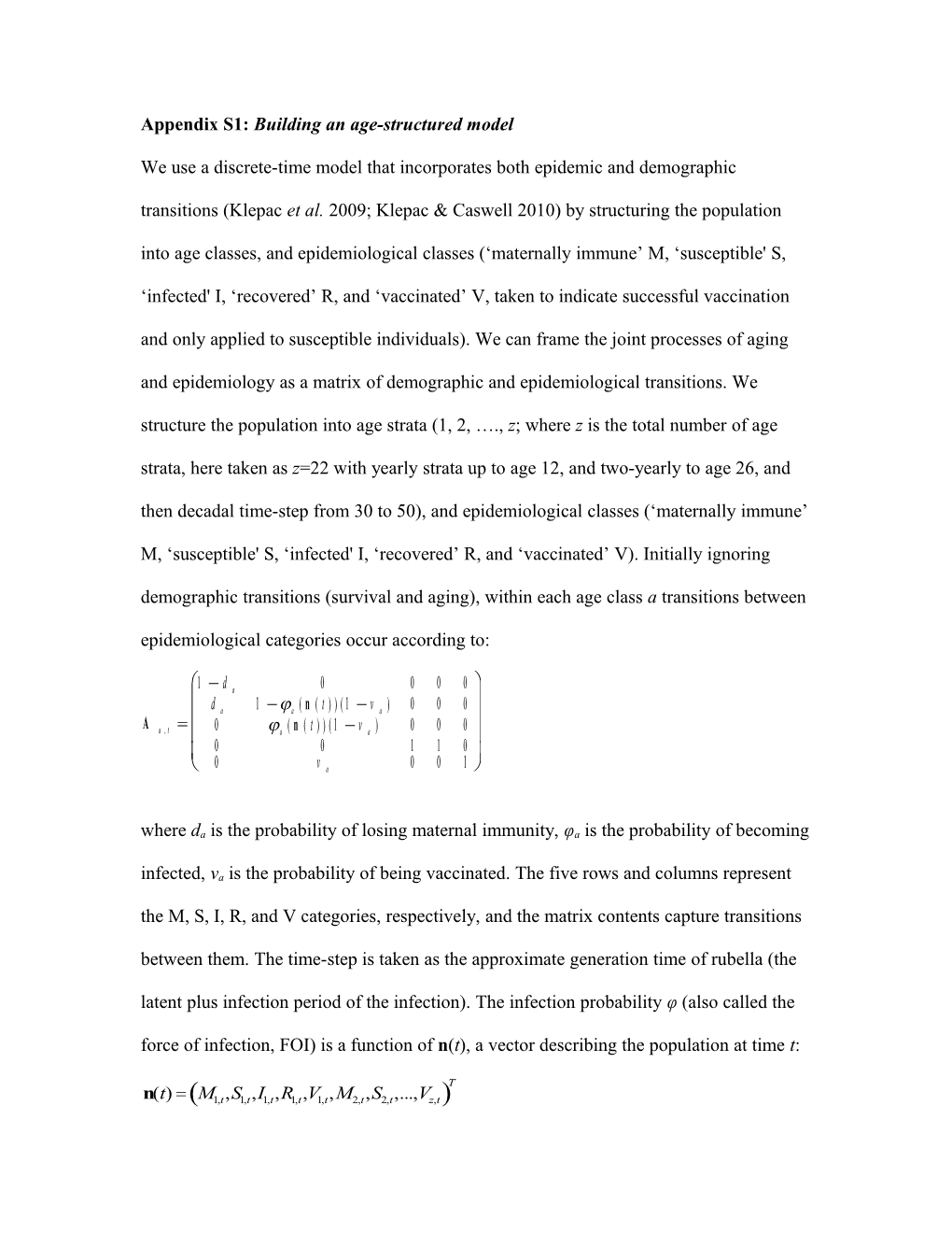 Appendix S1: Building an Age-Structured Model