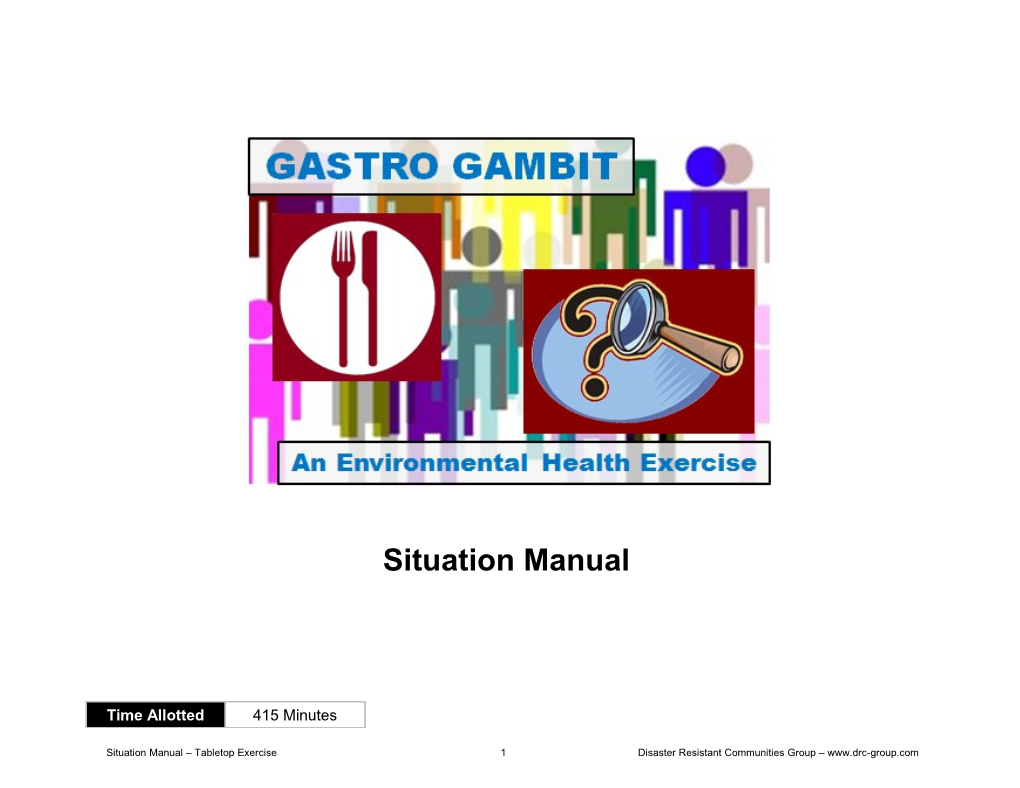 Situation Manual Tabletop Exercise 1 Disaster Resistant Communities Group s1