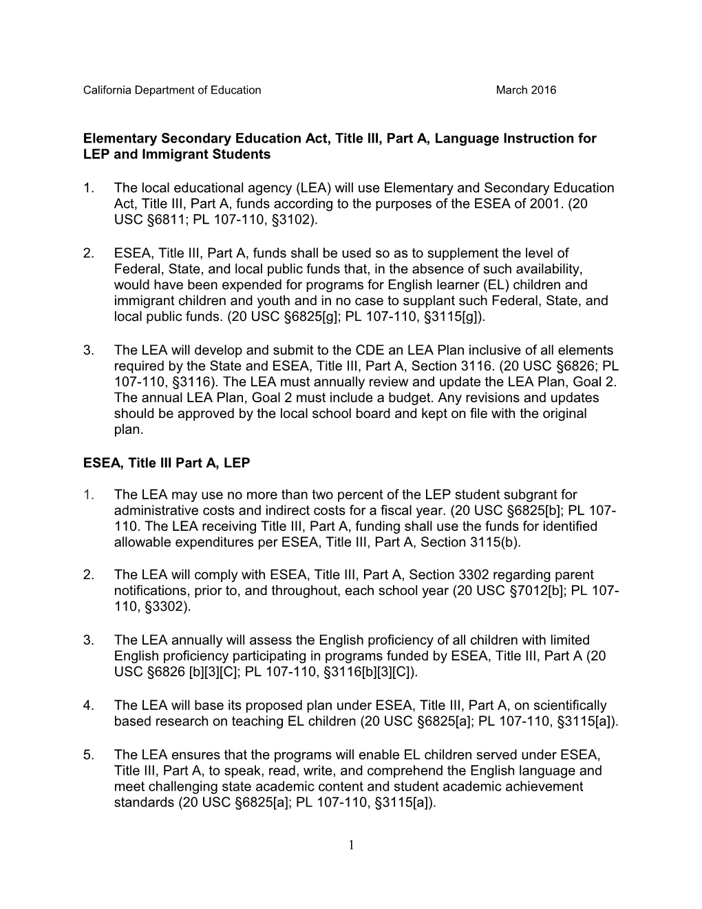 Att-16: Title III - Imm Education Subgrant Program (CA Dept of Education)