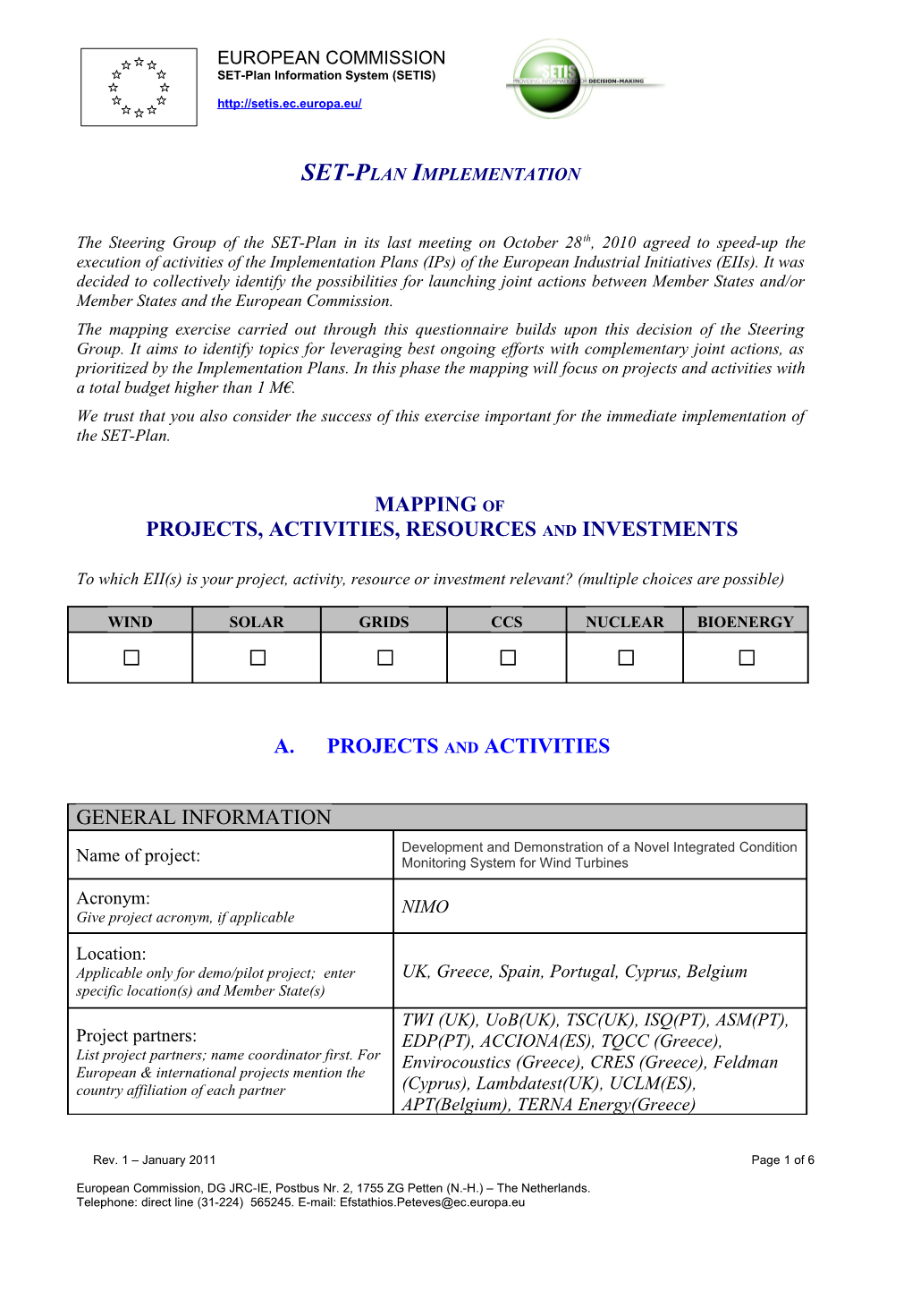 SET-Plan Implementation