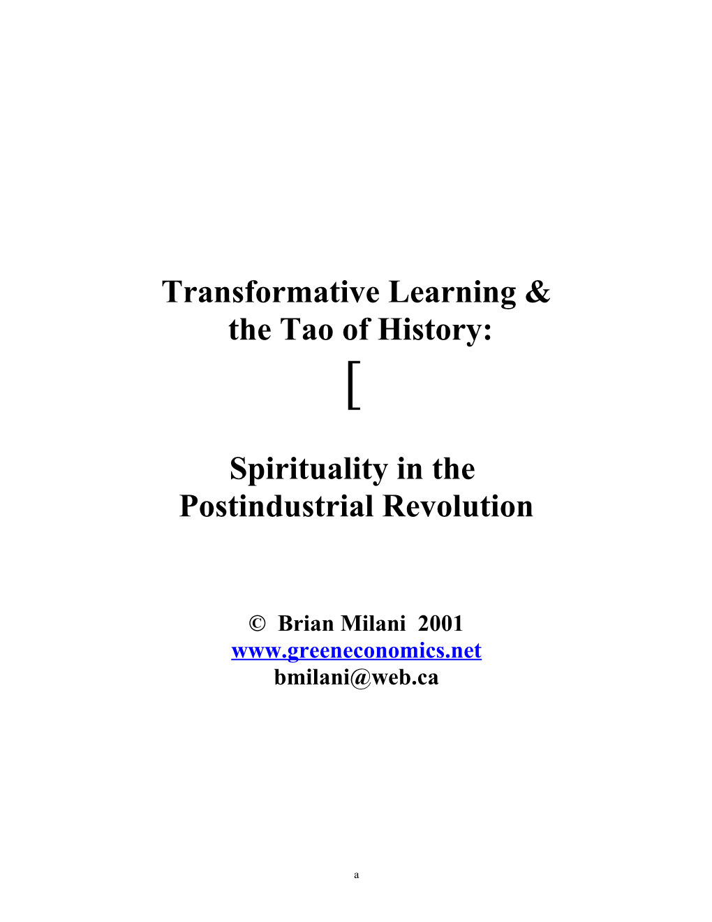 Transformative Learning