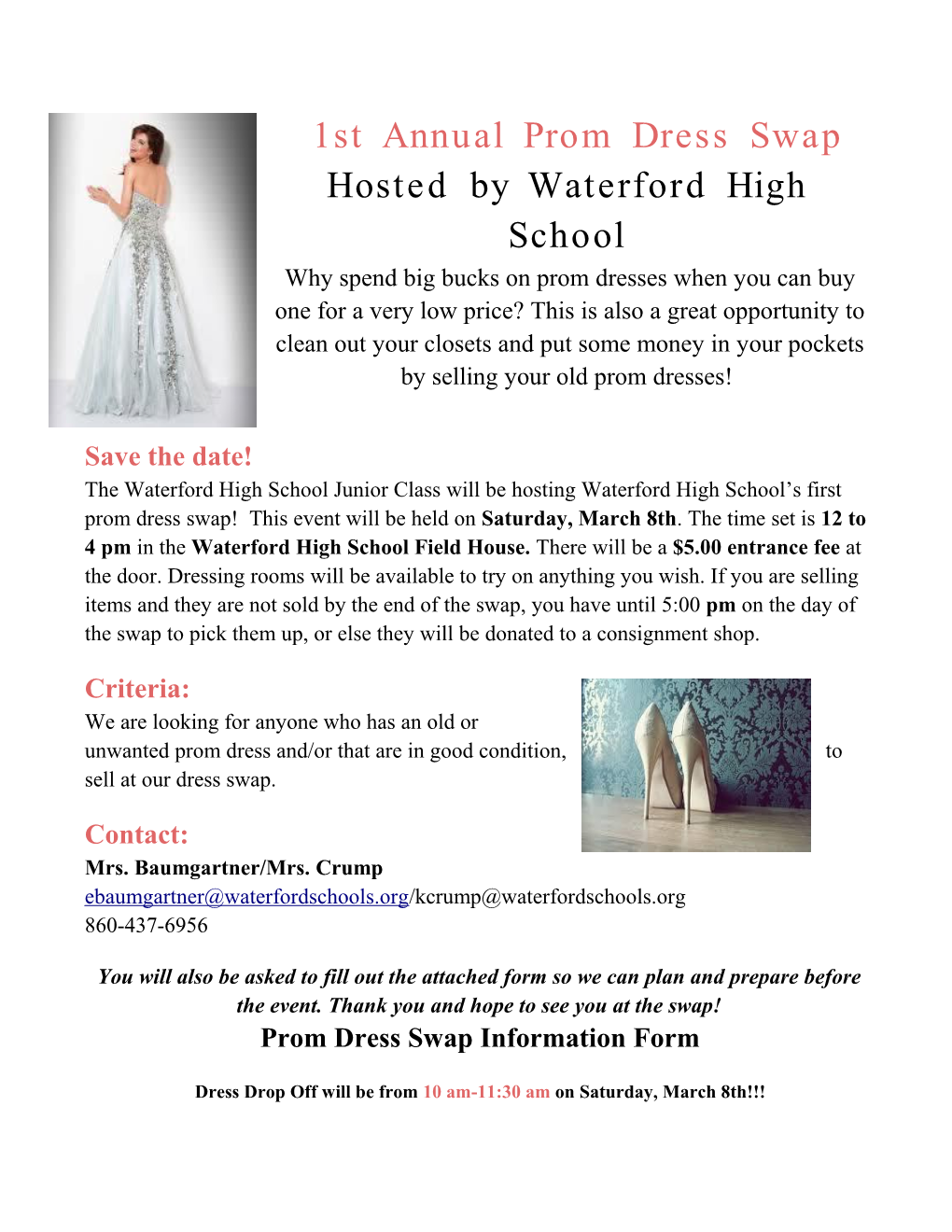 Prom Dress Swap Info!