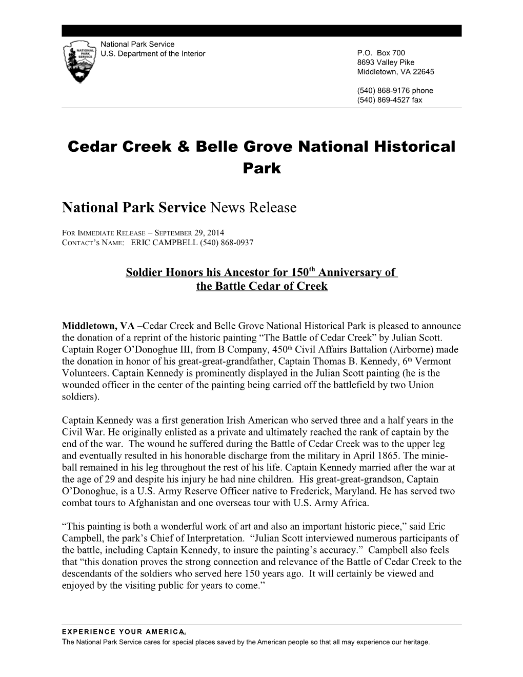 Cedar Creek & Belle Grove National Historical Park
