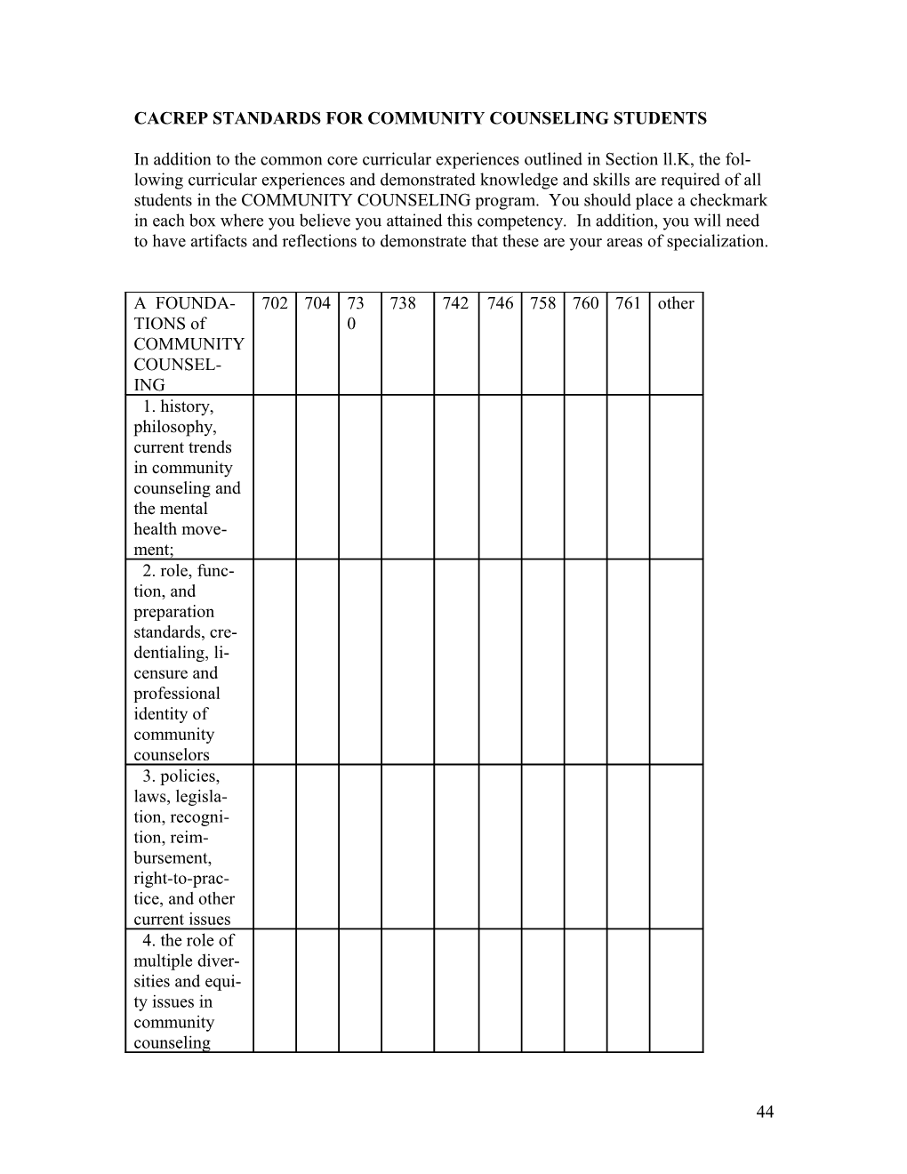 Standards for School Counseling Programs