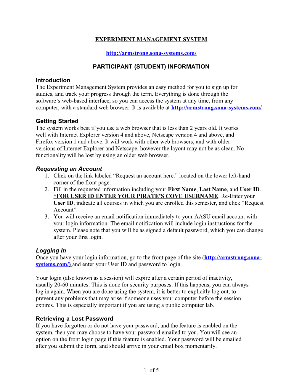 Experiment Management System