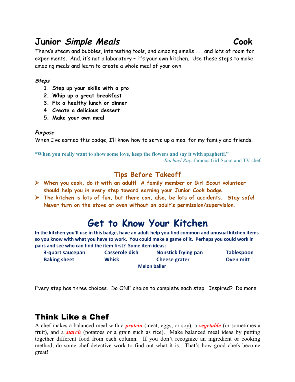 Junior Simple Meals Cook