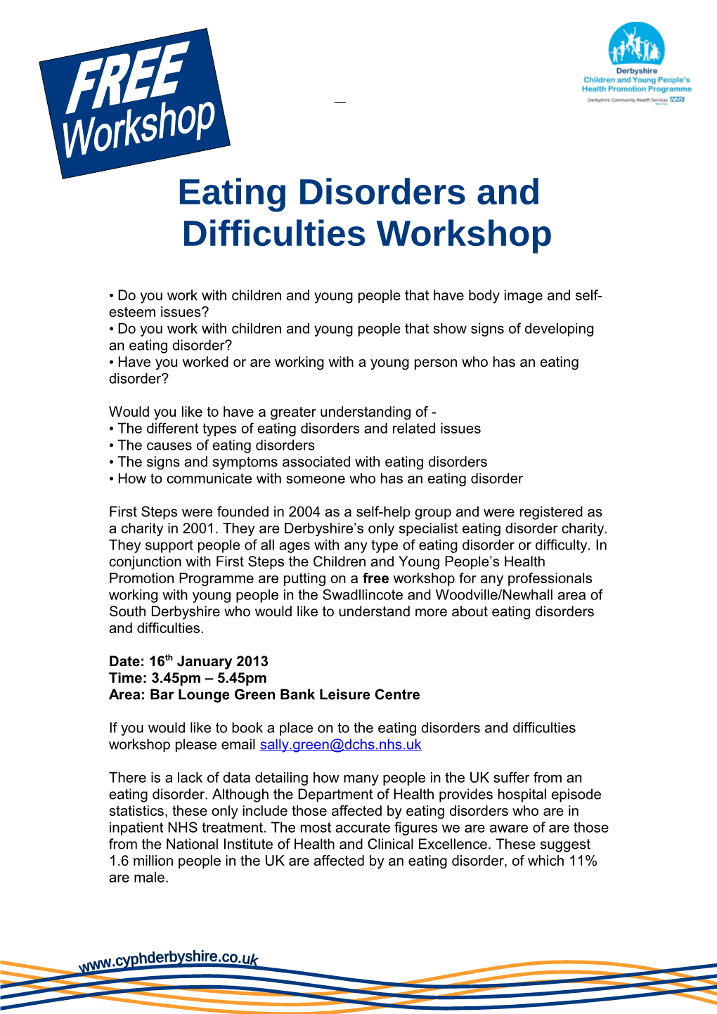 Eating Disorders and Difficulties Workshop