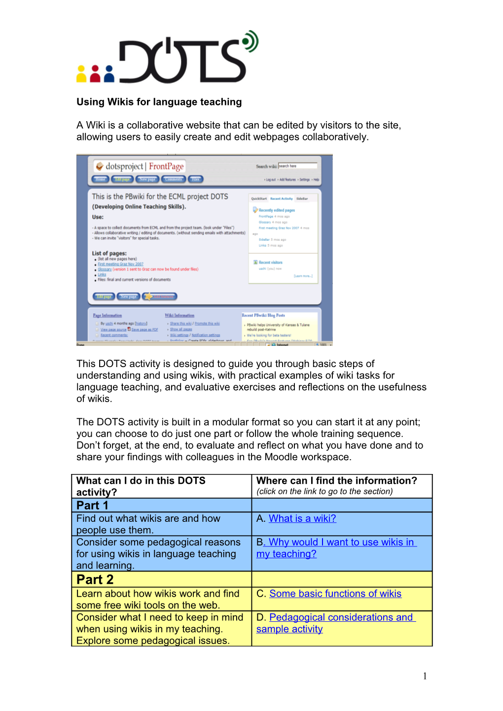 Using Wikis for Language Teaching