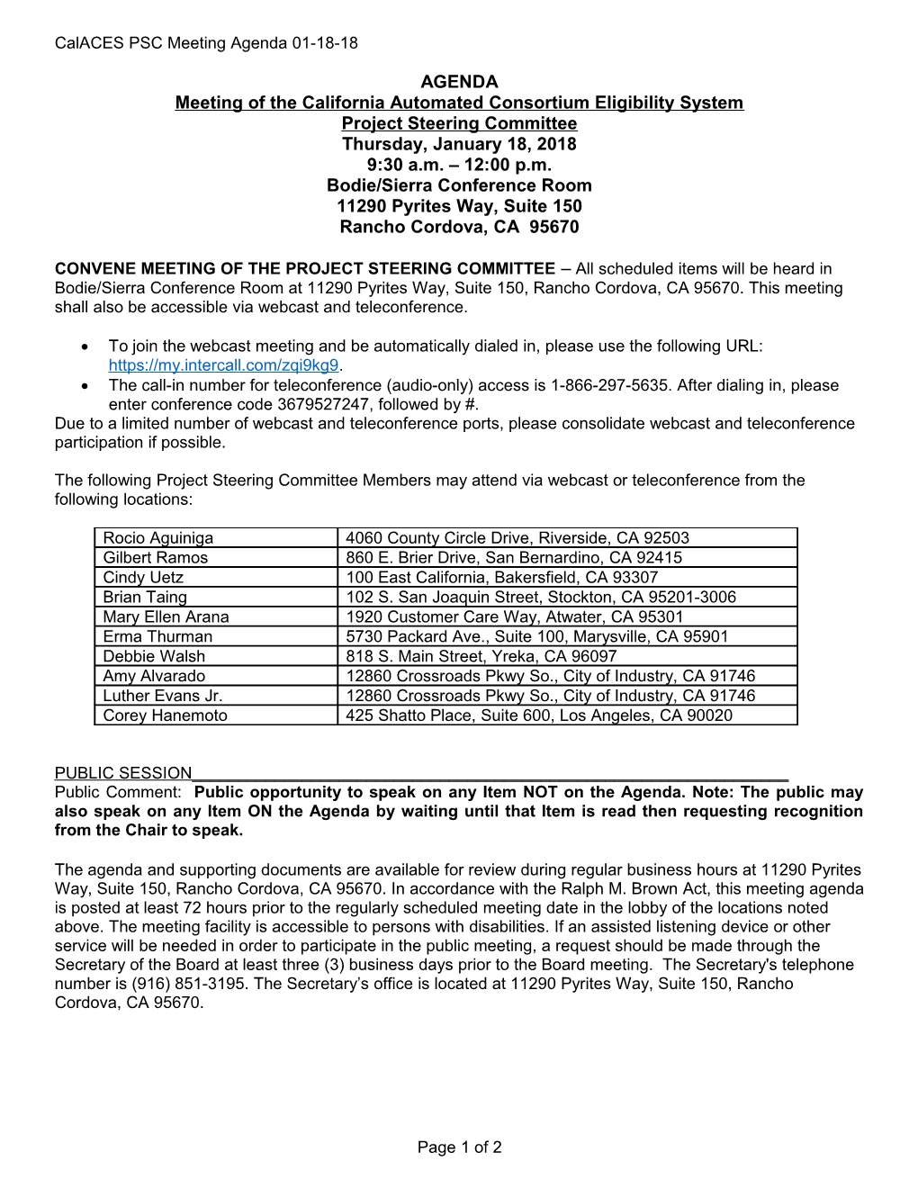 Meeting of the California Automated Consortium Eligibility System