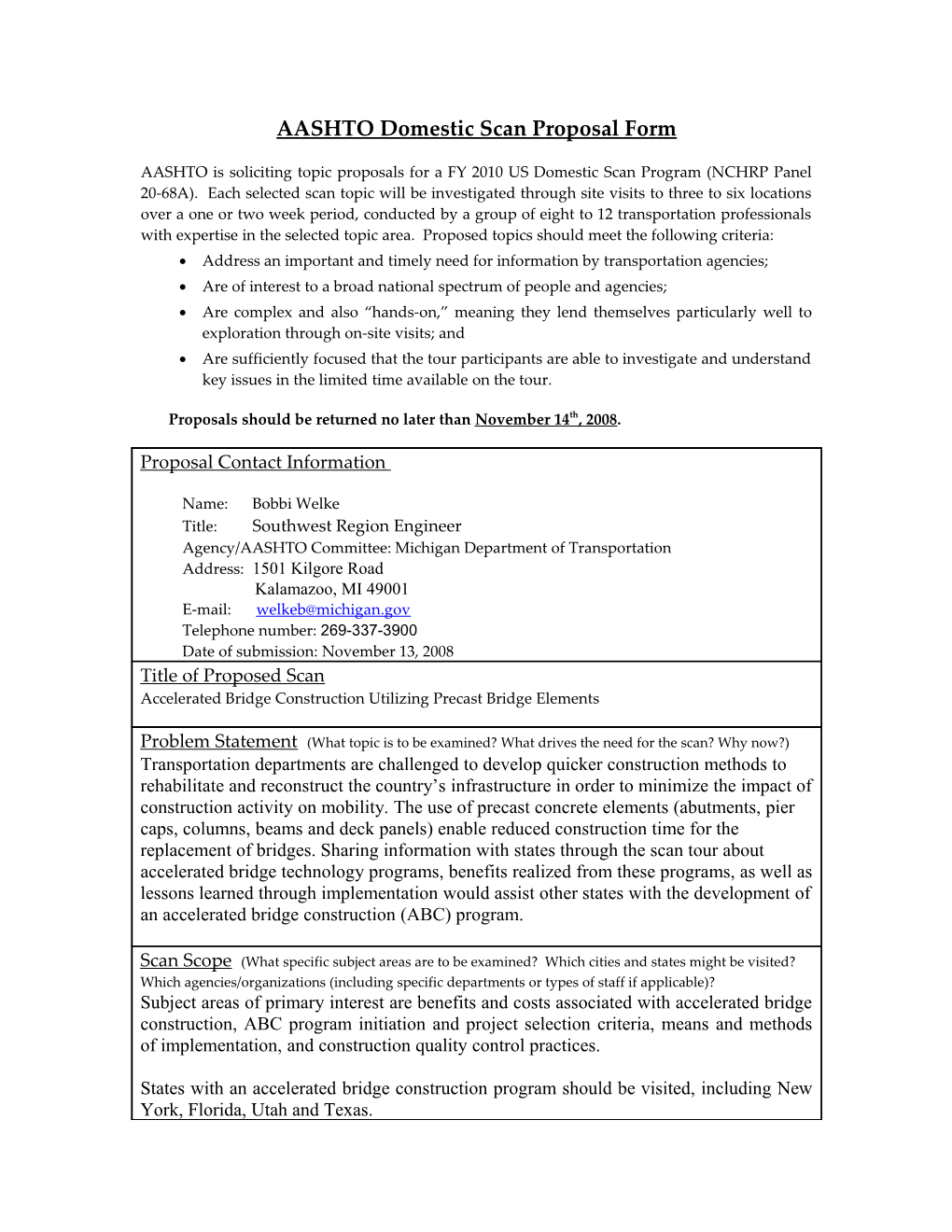 AASHTO Domestic Scan Proposal Form s6