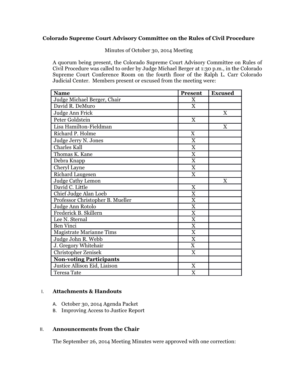 Colorado Supreme Court Advisory Committee on the Rules of Civil Procedure