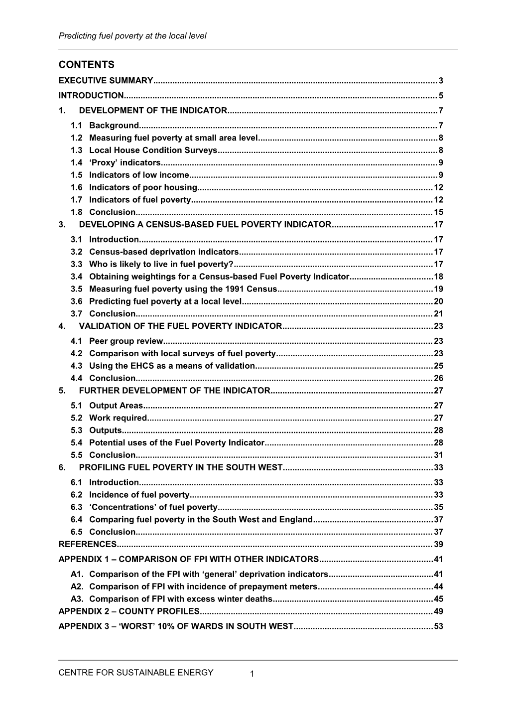 Rural Fuel Poverty: Position Report