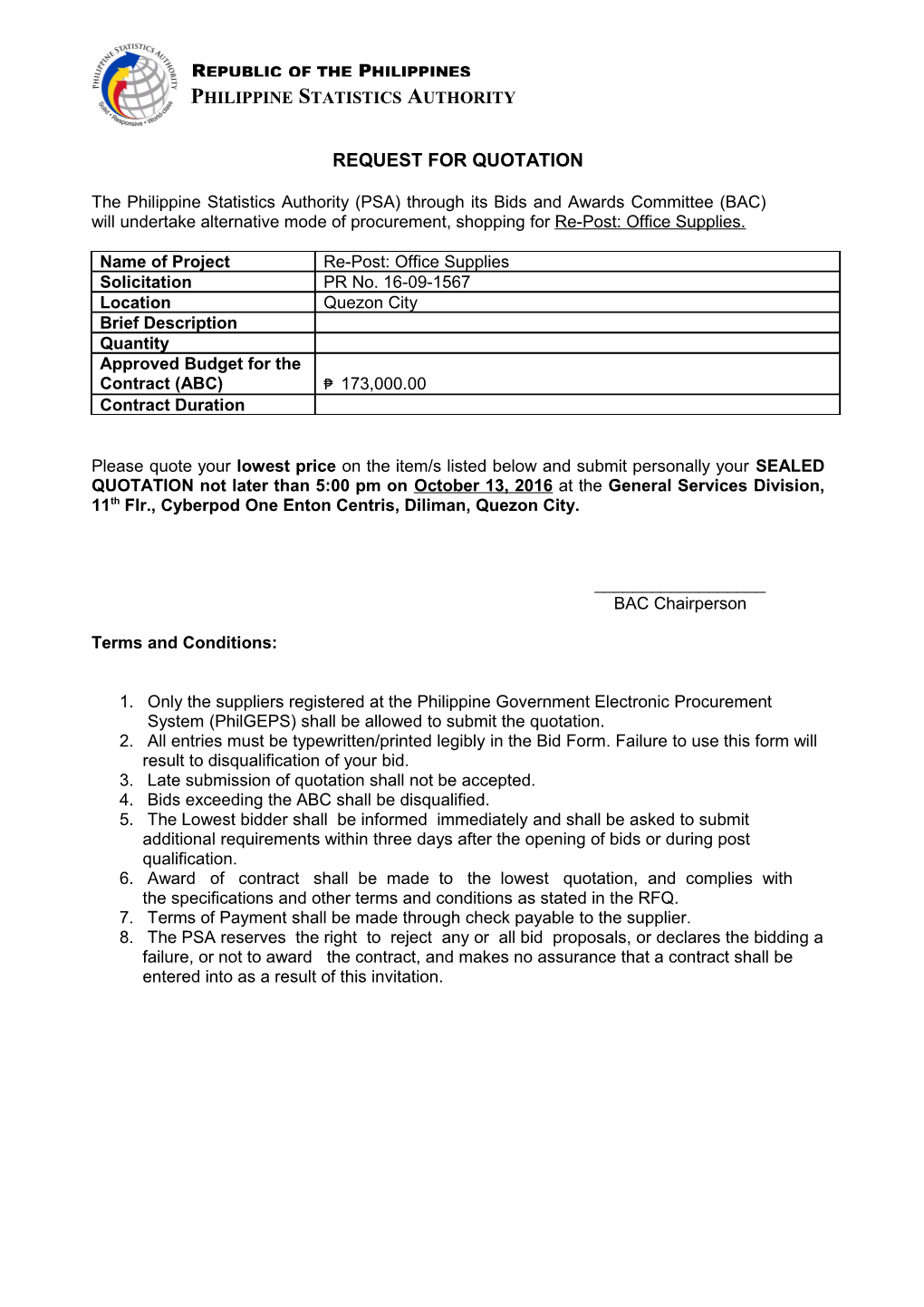 Request for Quotation s29