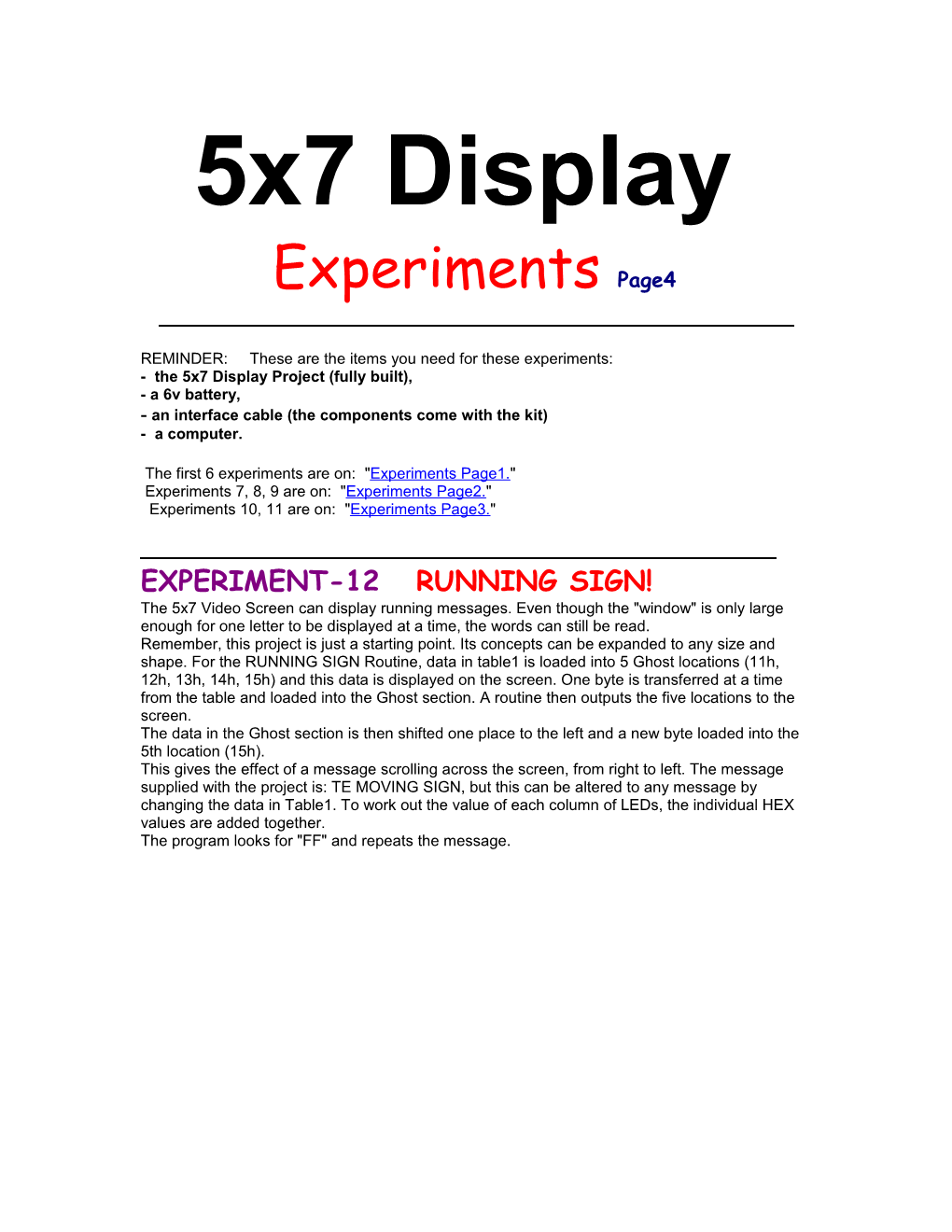 5X7 Display Experiments Page4