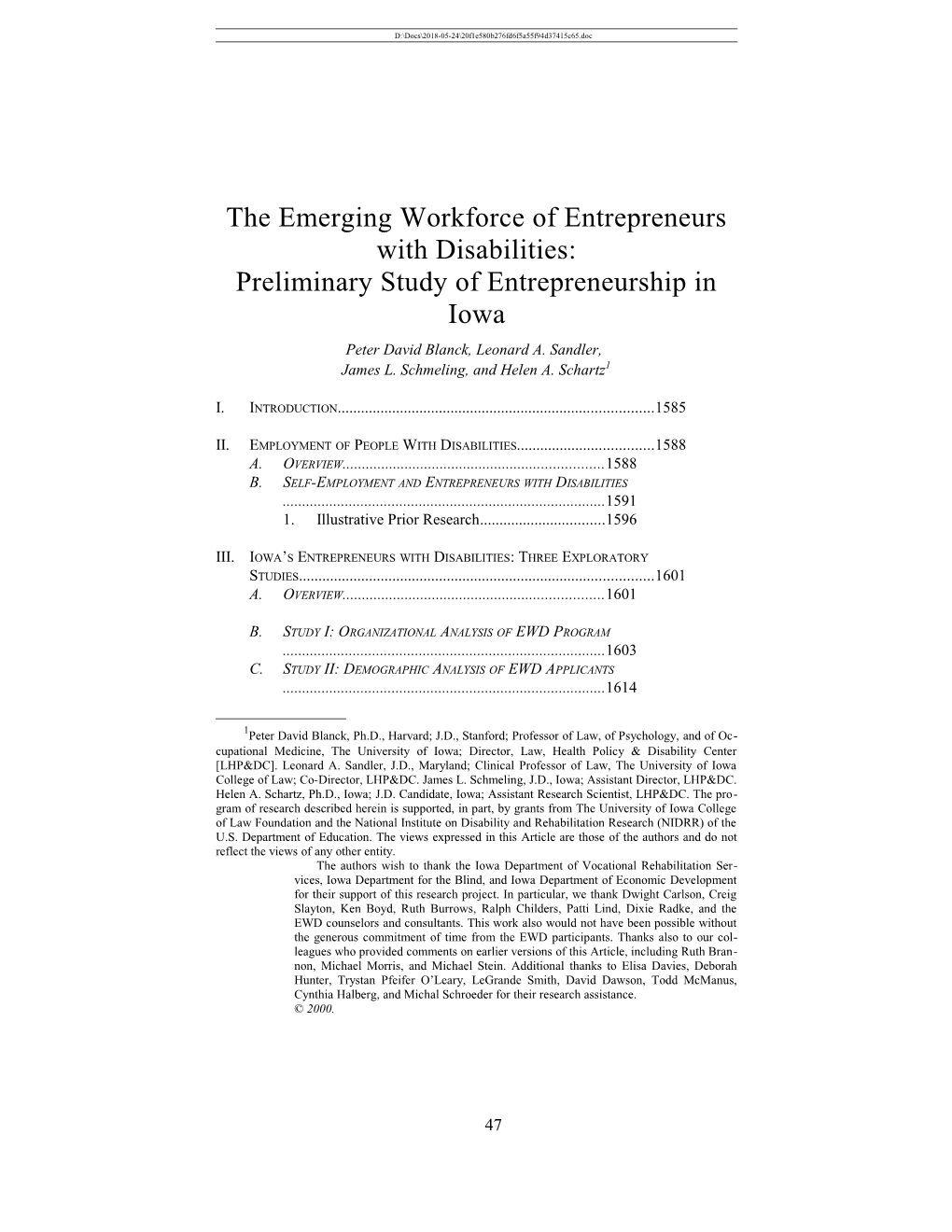 Entrepreneurship in Iowa
