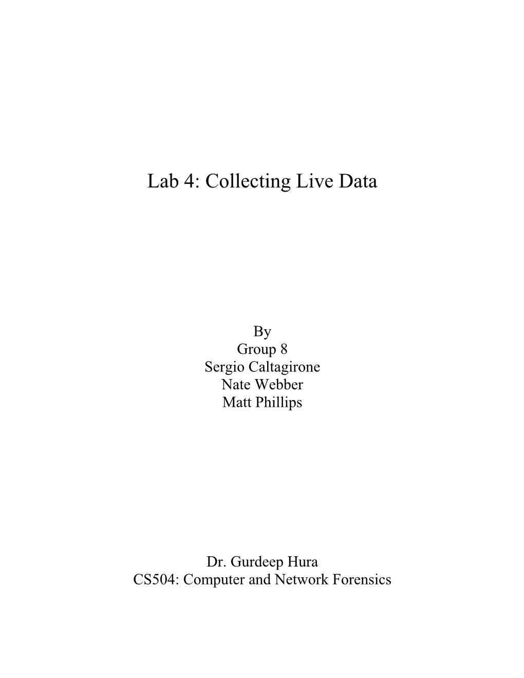 Lab 4: Collecting Live Data