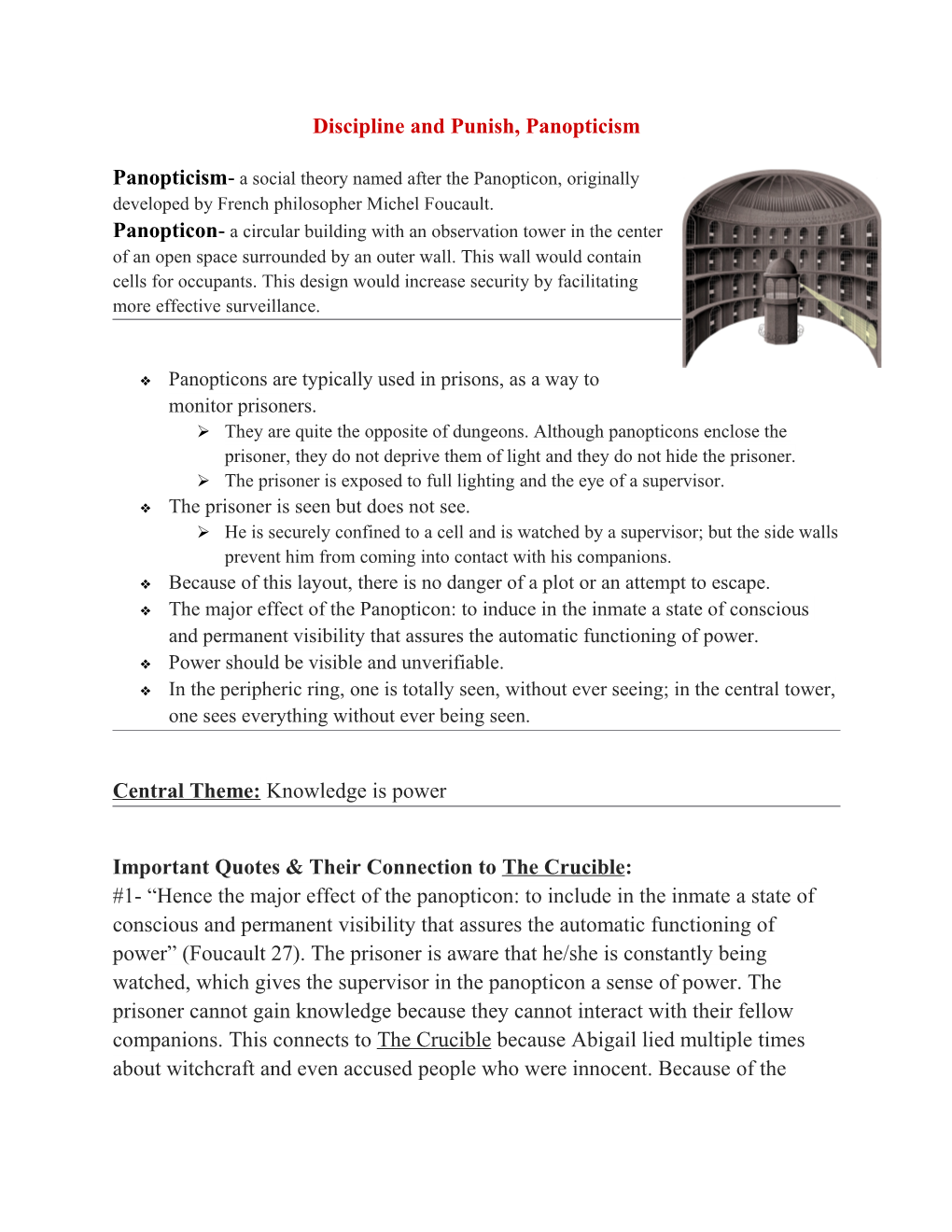 Discipline and Punish, Panopticism