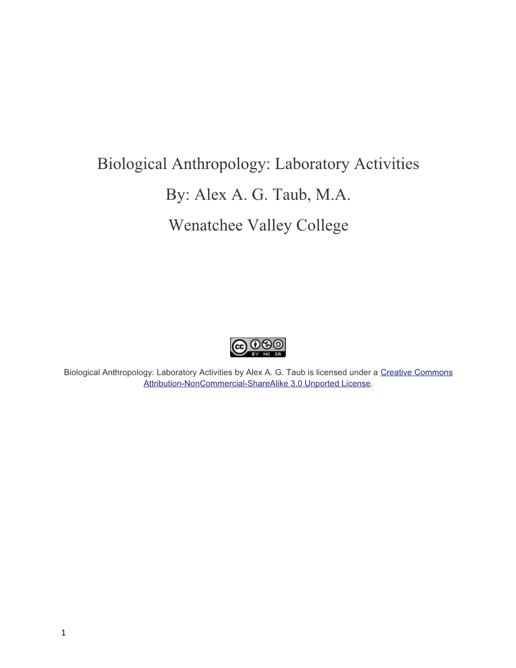 Biological Anthropology: Laboratory Activities