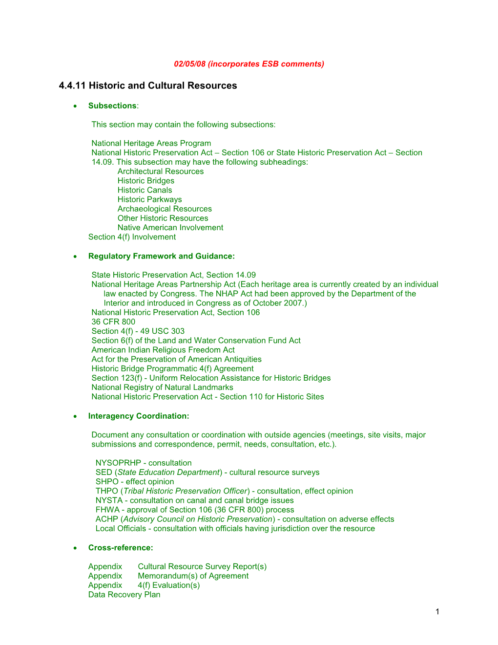 4.4.11 Historic and Cultural Resources