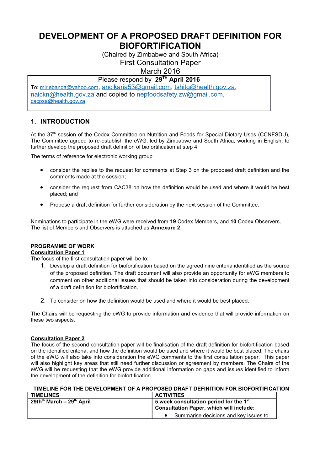 Development of a Proposed Draft Definition for Biofortification