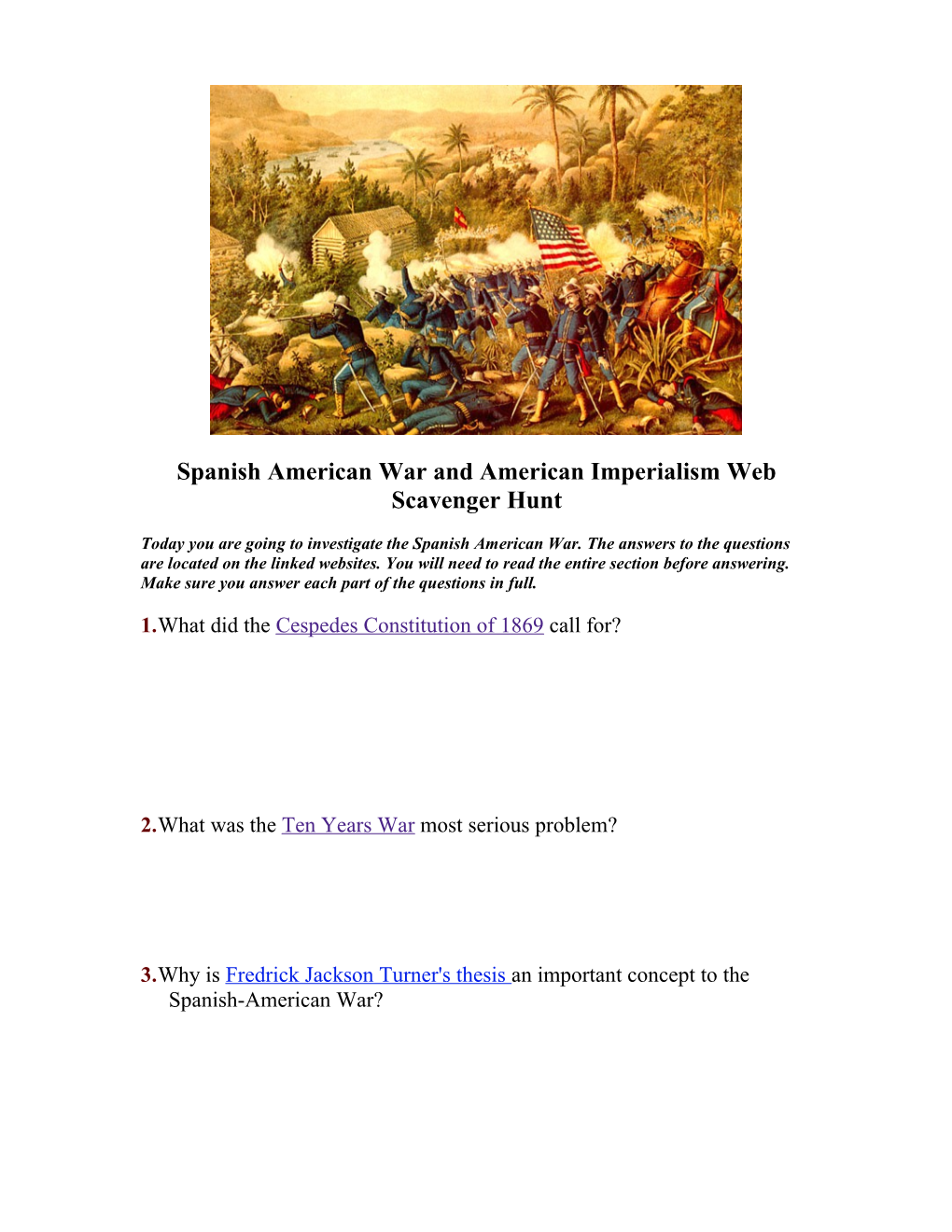 Spanish American War Webquest